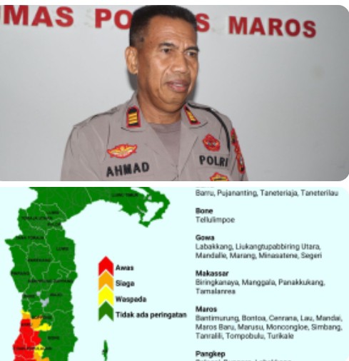 Polres Maros Imbau Masyarakat Waspada Curah Hujan Tinggi Berdasarkan Informasi BMKG